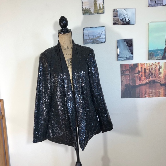 JustFab Jackets & Blazers - Just Fab sparkly sequin open front blazer, Sz. 1X